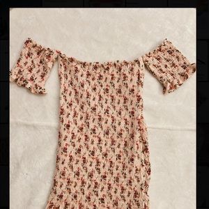 Floral pink mini dress